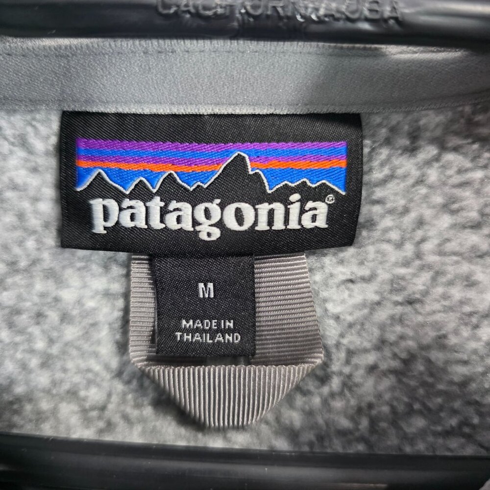 Womens Patagonia Gray 1/4 Zip Fleece Pullover Sweater Long Sleeve Polyester M - Picture 2 of 8